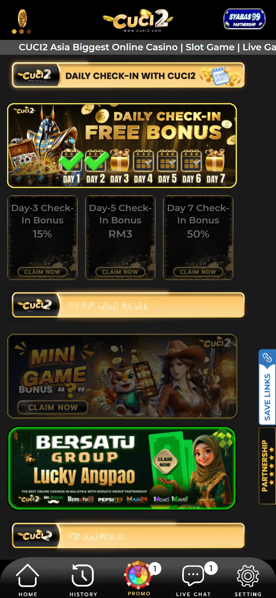 Daily Check-In Bonus Screen